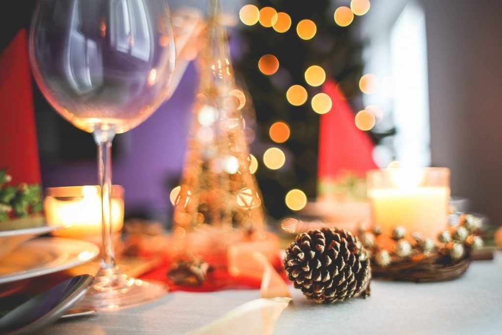 Table setting at St. John's restaurant during Christmas in Perth